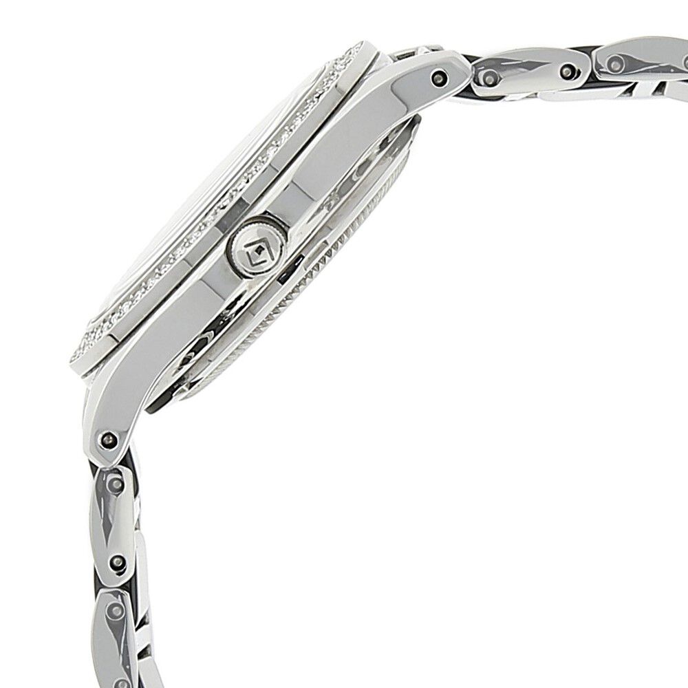 Xylys Swiss Analog with Date Two Toned Stainless Steel And Ceramic Strap Black Dial Watch For Women NS9766DM02M