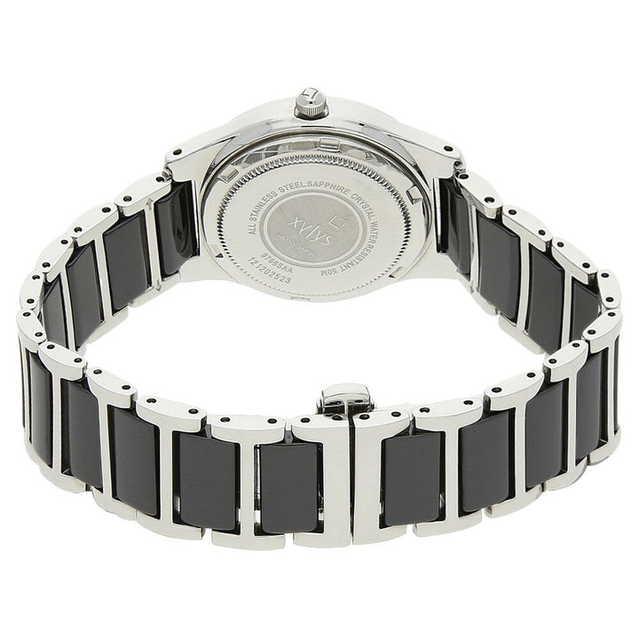 Xylys Swiss Analog with Date Two Toned Stainless Steel And Ceramic Strap Black Dial Watch For Women NS9766DM02M