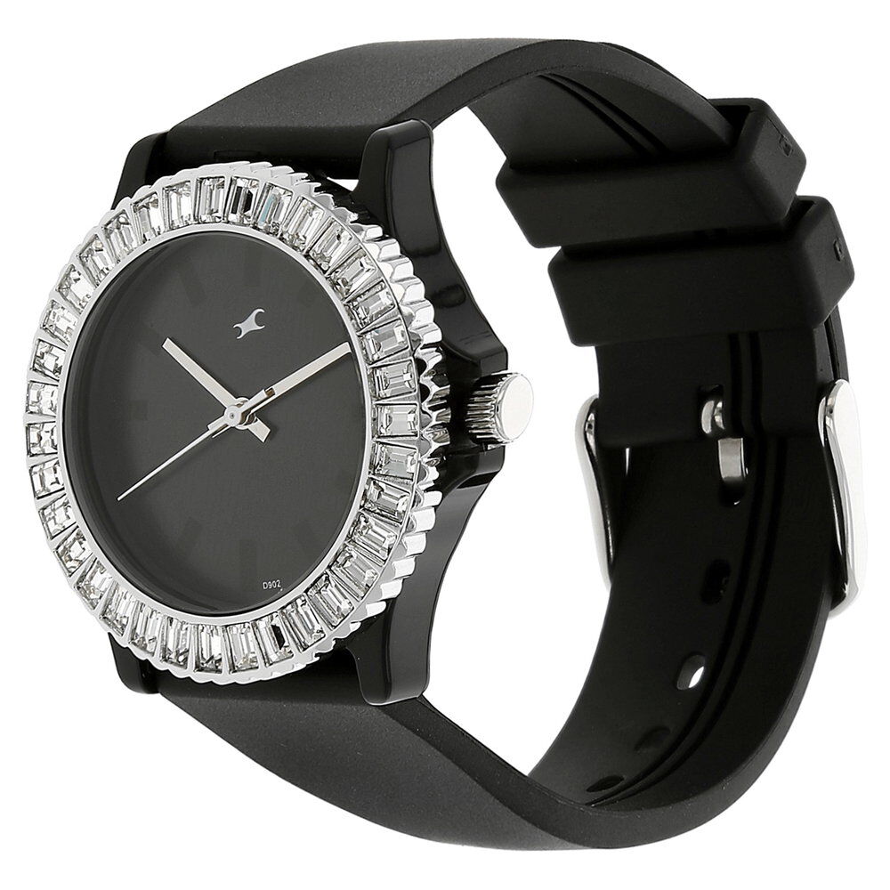 Fastrack Quartz Analog Black Dial Plastic Strap Watch for Girls NS9827PP02