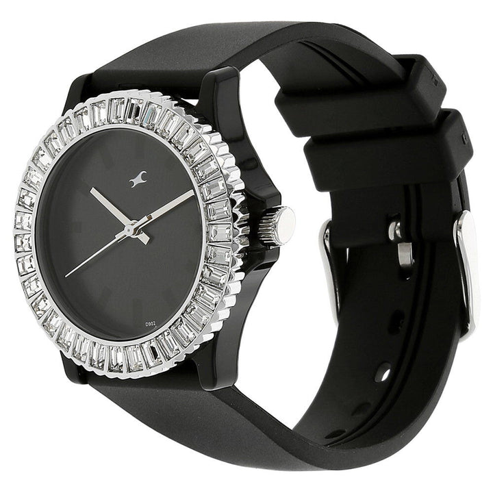 Fastrack Quartz Analog Black Dial Plastic Strap Watch for Girls NS9827PP02