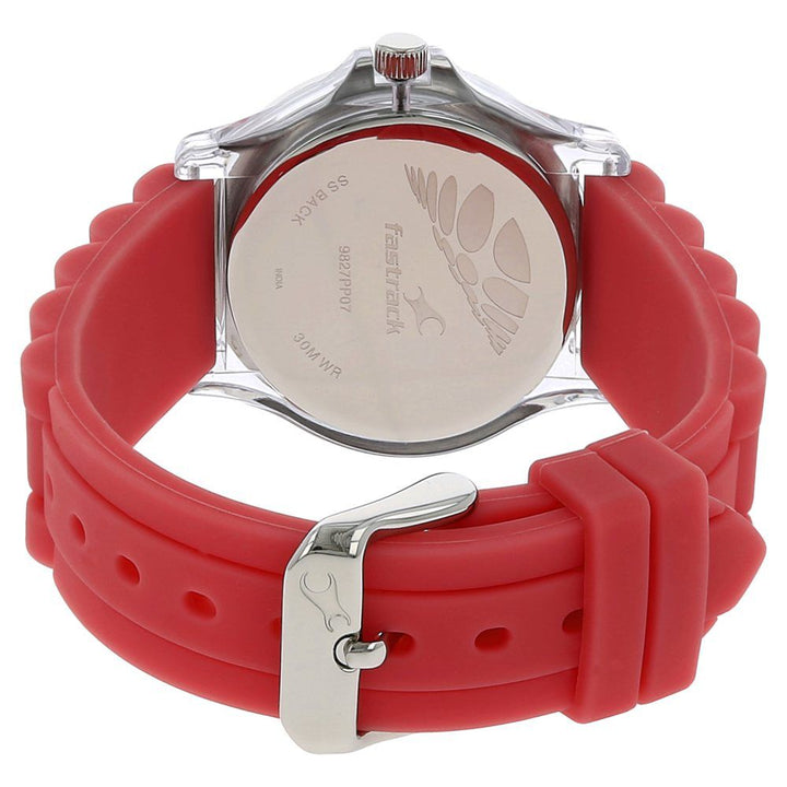 Fastrack Quartz Analog White Dial Plastic Strap Watch for Girls NP9827PP07