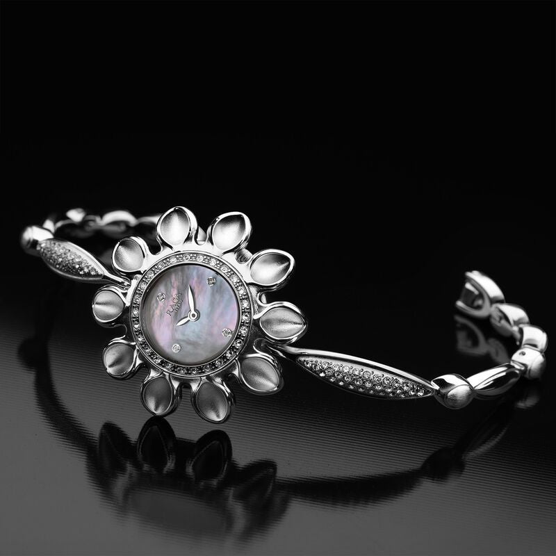 Titan Raga Silver Mother of Pearl Dial Analog Sterling Silver Strap Watch for Women