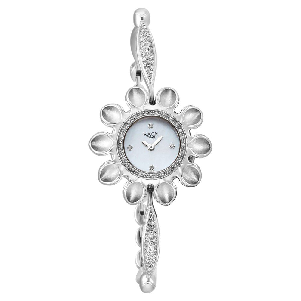Titan Raga Silver Mother Of Pearl Dial Analog Sterling Silver Strap Watch for Women - The Watch Factory ®