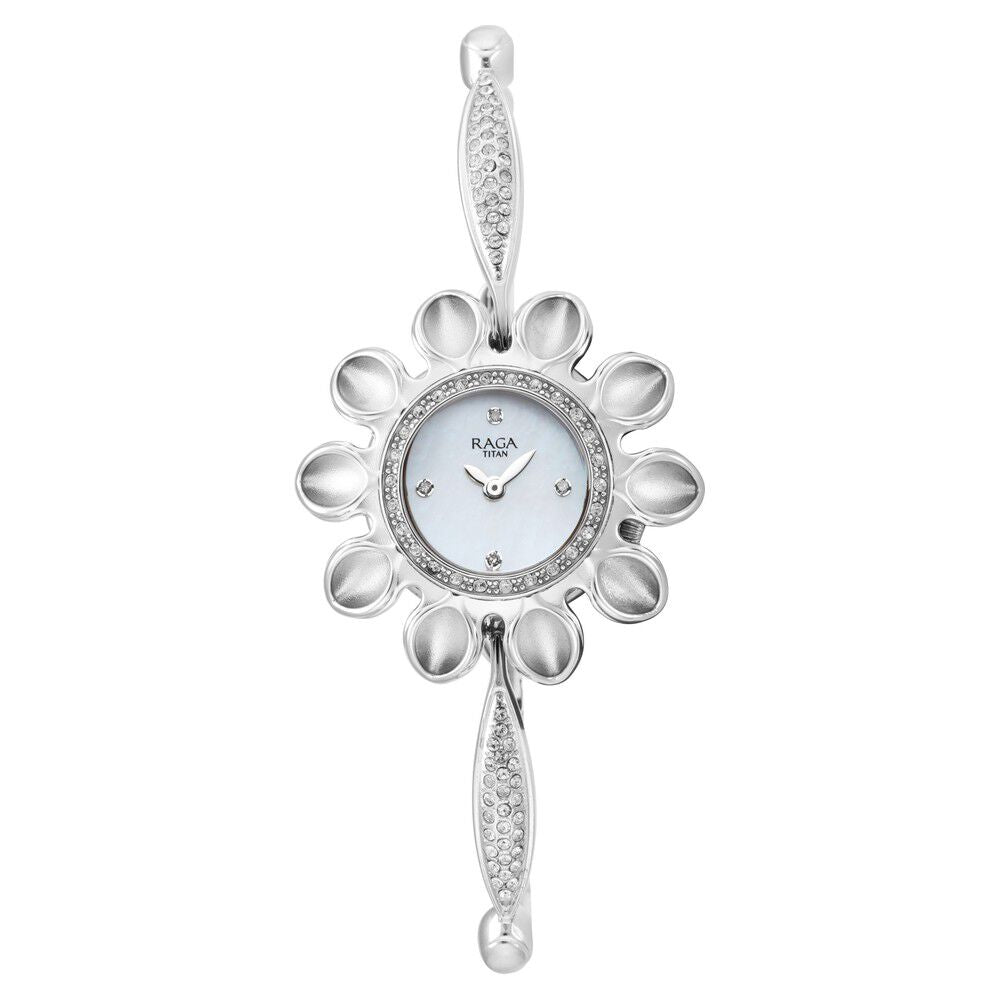 Titan Raga Silver Mother Of Pearl Dial Analog Sterling Silver Strap Watch for Women - The Watch Factory ®