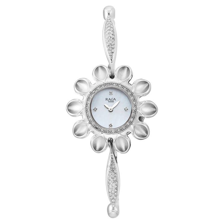 Titan Raga Silver Mother Of Pearl Dial Analog Sterling Silver Strap Watch for Women - The Watch Factory ®
