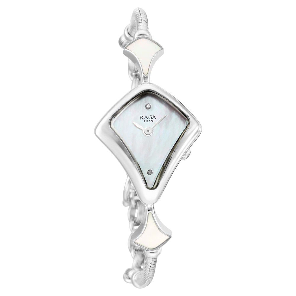 Titan Raga Silver Mother Of Pearl Dial Analog Sterling Silver Strap watch for Women NS9897VM03