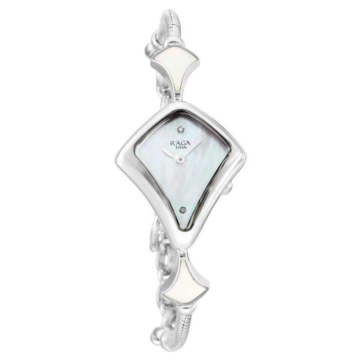 Titan Raga Silver Mother Of Pearl Dial Analog Sterling Silver Strap watch for Women NS9897VM03