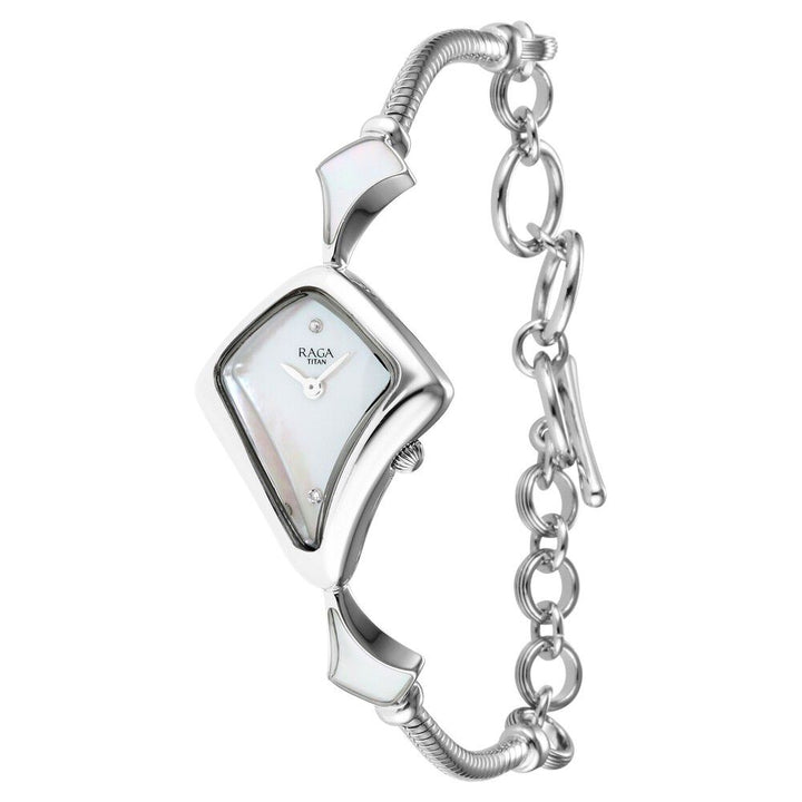 Titan Raga Silver Mother Of Pearl Dial Analog Sterling Silver Strap watch for Women NS9897VM03