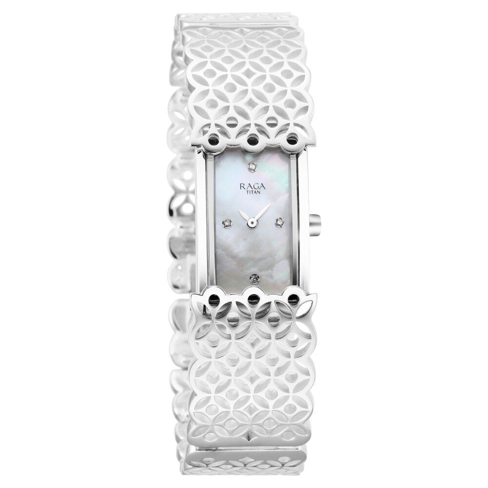 Titan Raga Silver Mother Of Pearl Analog Sterling Silver Strap watch for Women - The Watch Factory ®