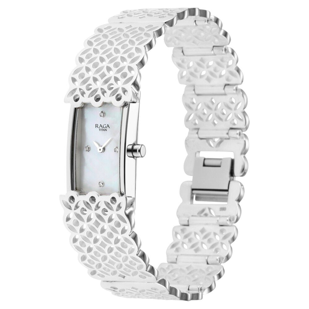 Titan Raga Silver Mother Of Pearl Analog Sterling Silver Strap watch for Women - The Watch Factory ®