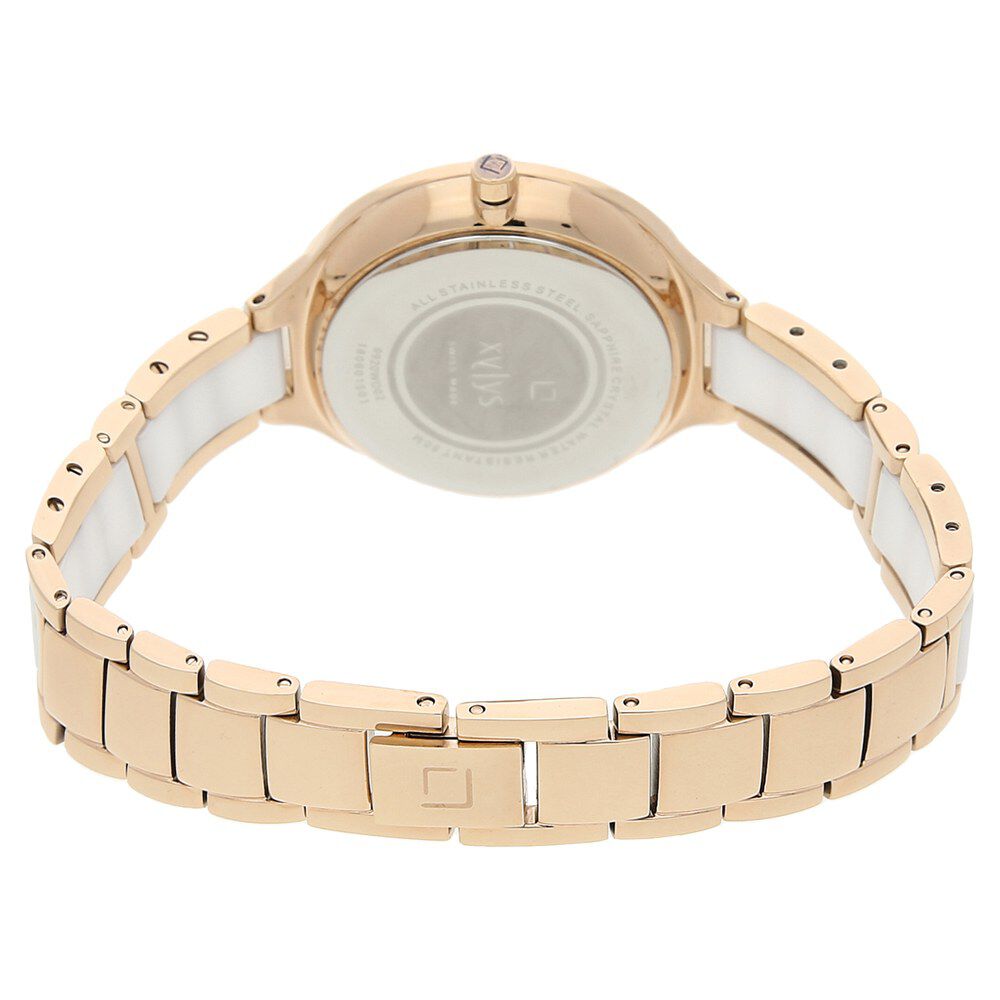 Xylys Seraphina Swiss Analog Steel & Ceramic Mother of Pearl White Dial Watch for Women NS9920WD02M