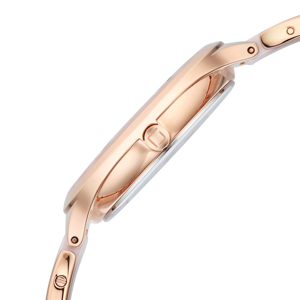 Xylys Seraphina Swiss Analog Steel & Ceramic Mother of Pearl Pink Dial Watch for Women 9920WD04E