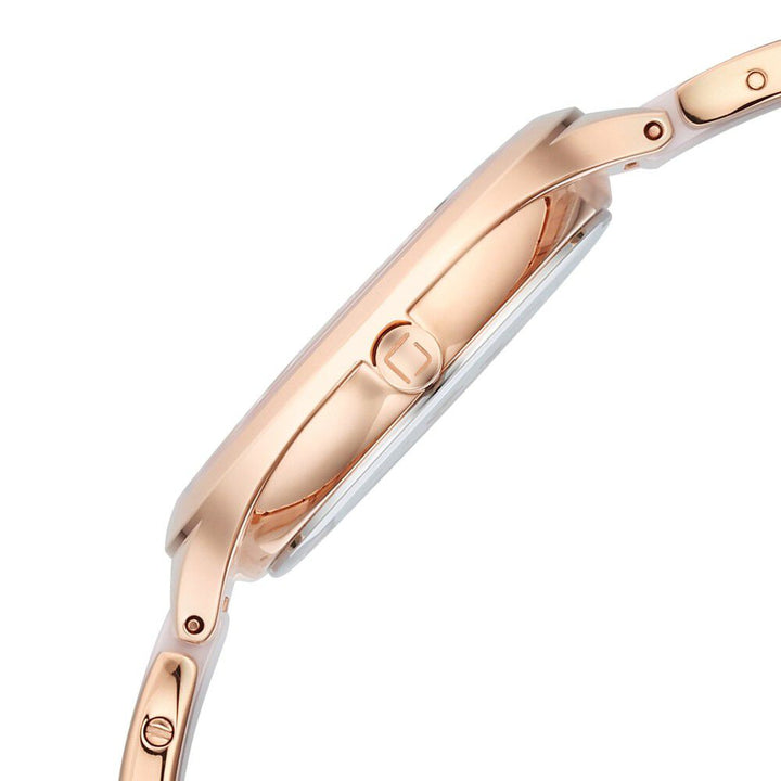 Xylys Seraphina Swiss Analog Steel & Ceramic Mother of Pearl Pink Dial Watch for Women 9920WD04E