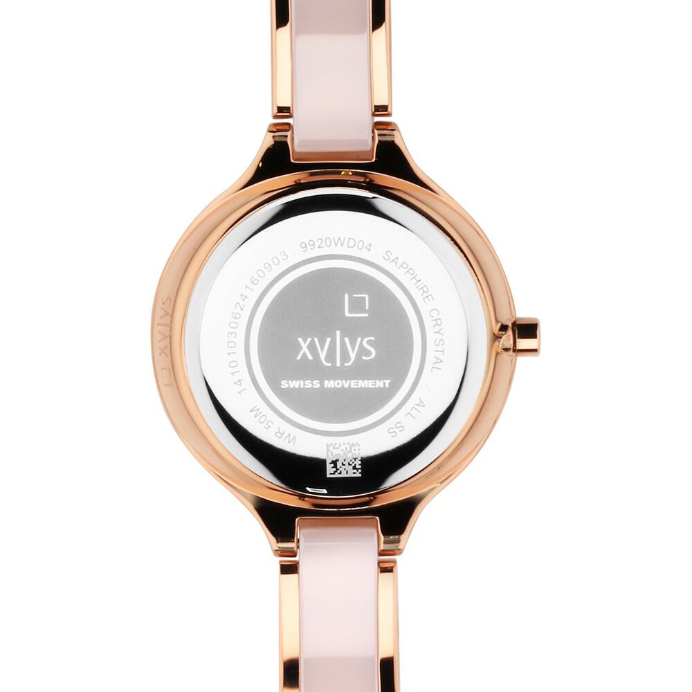 Xylys Seraphina Swiss Analog Steel & Ceramic Mother of Pearl Pink Dial Watch for Women 9920WD04E