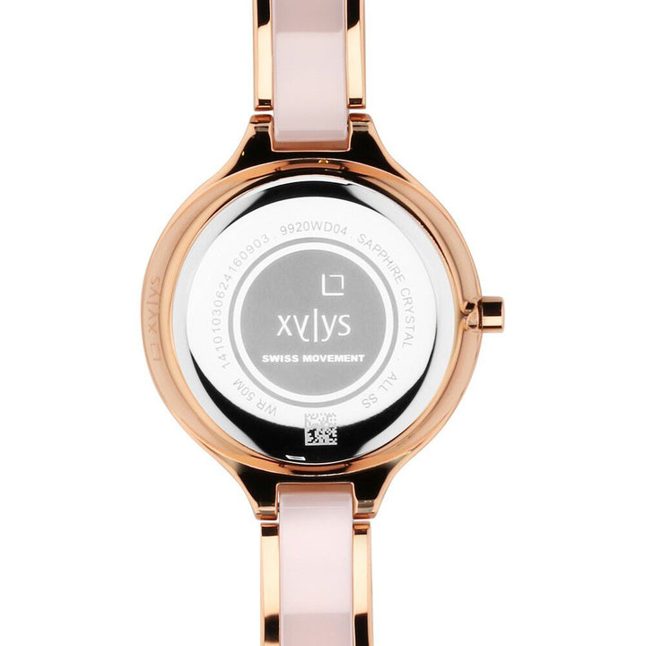 Xylys Seraphina Swiss Analog Steel & Ceramic Mother of Pearl Pink Dial Watch for Women 9920WD04E