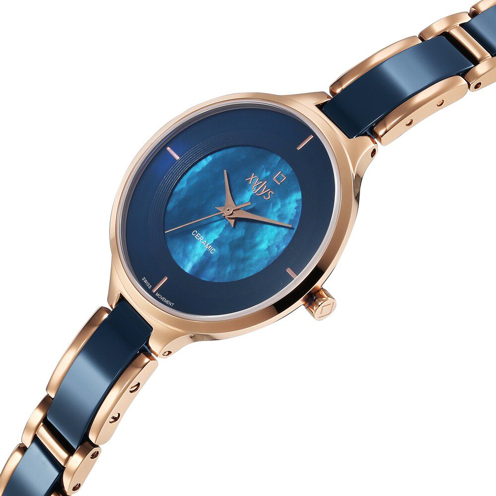 Xylys Seraphina Swiss Analog Steel & Ceramic Mother of Pearl Green Dial Watch for Women 9920WD05E