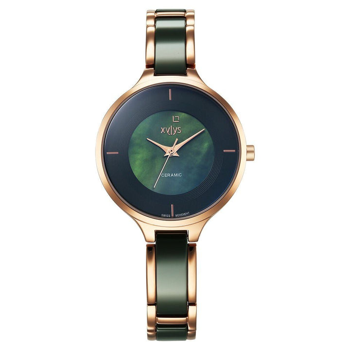 Xylys Seraphina Swiss Steel & Ceramic Mother of Pearl Blue Dial Watch for Women 9920WD06E