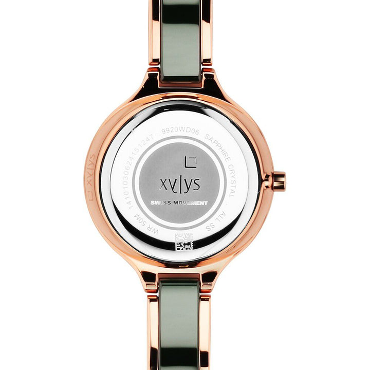 Xylys Seraphina Swiss Steel & Ceramic Mother of Pearl Blue Dial Watch for Women 9920WD06E