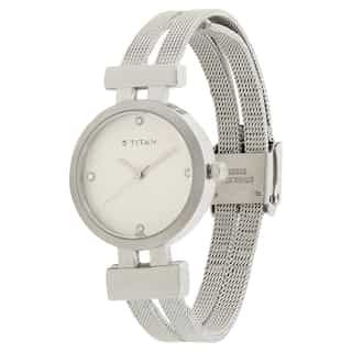 Titan Silver Dial Silver Stainless Steel Strap Watch NP9942SM01