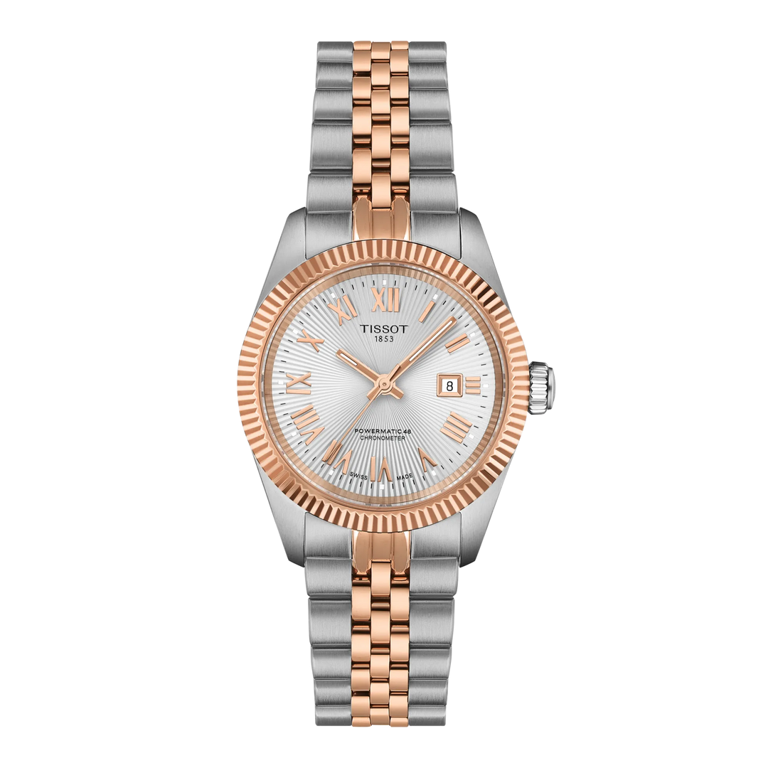 Tissot Ballade 30mm Automatic Chronometer Watch Rose Gold PVD Accents