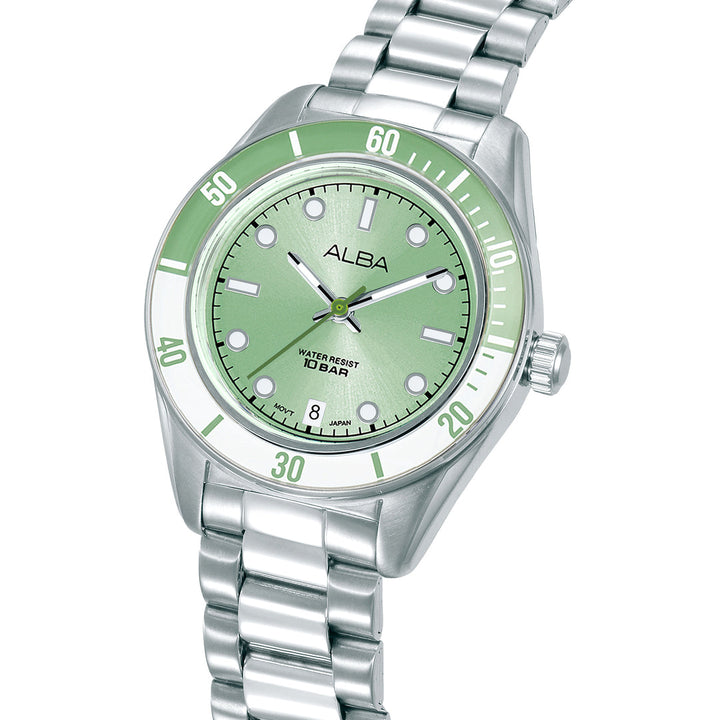 Alba AG8Q67X1 Green Dial Women&