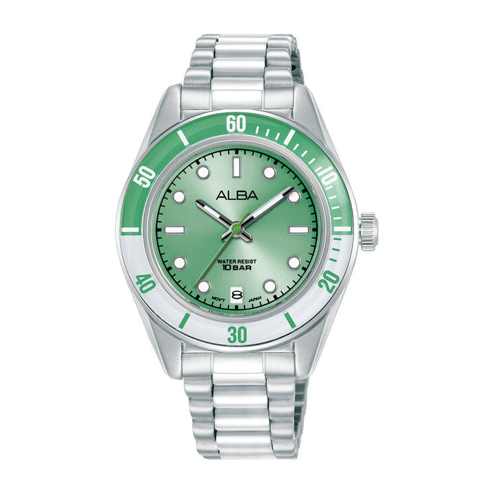 Alba AG8Q67X1 Green Dial Women&