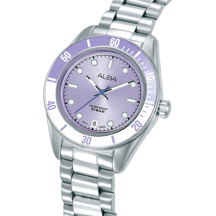 Alba AG8Q69X1 Purple Dial Women&