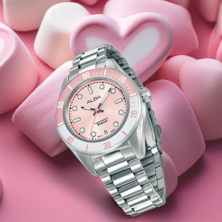 Alba AG8Q71X1 Pink Dial Women&