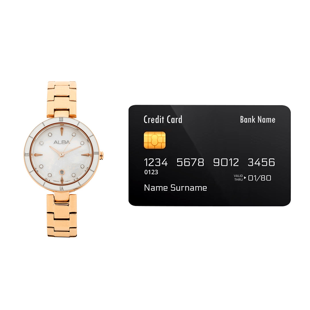 AH7AW6X1 White Mother of Pearl With Rose Gold Strap