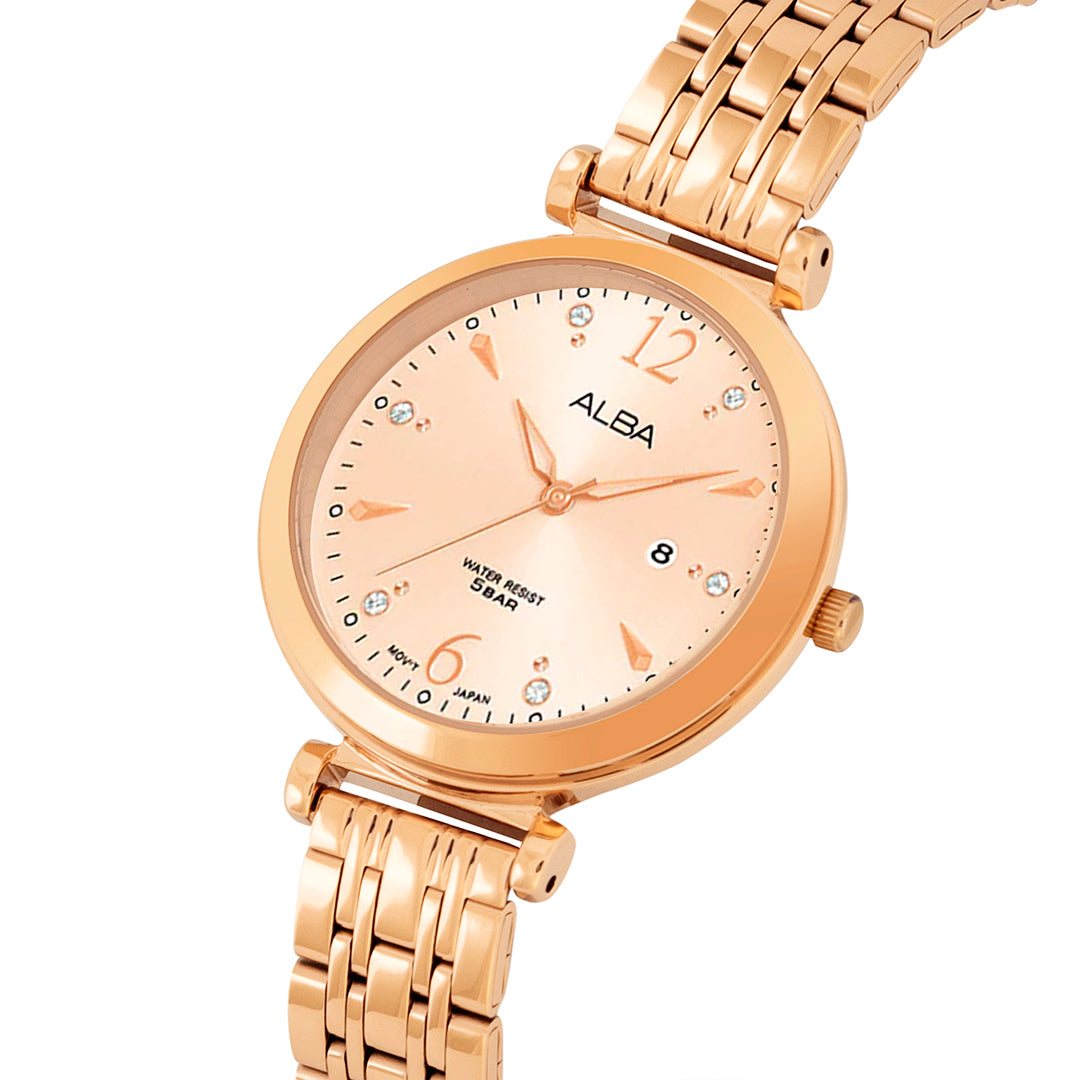 AH7BV6X1 Metallic Rose Ladies Watch