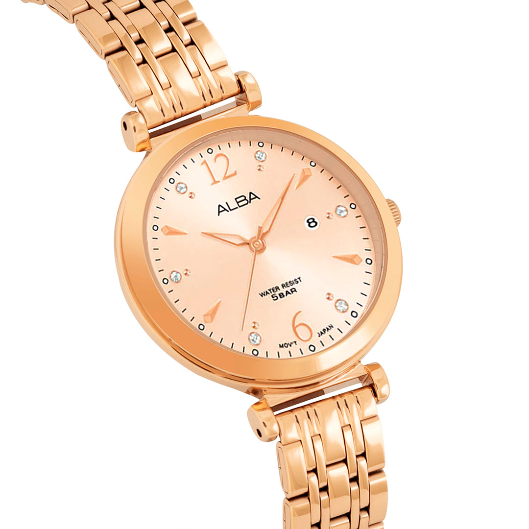 AH7BV6X1 Metallic Rose Ladies Watch