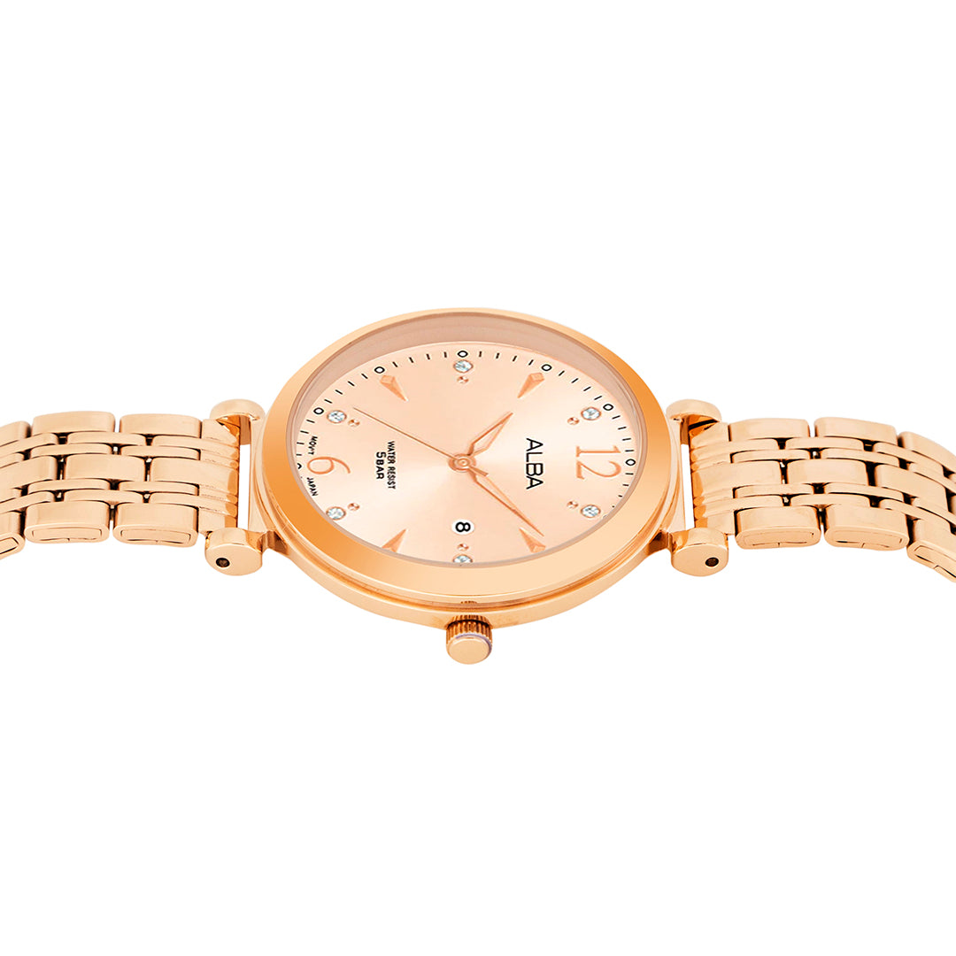AH7BV6X1 Metallic Rose Ladies Watch