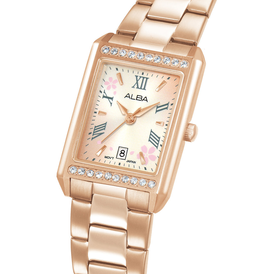 Alba AH7EZ8X1 Rose Gold Dial Women&