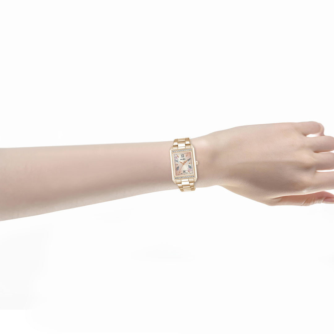 Alba AH7EZ8X1 Rose Gold Dial Women&