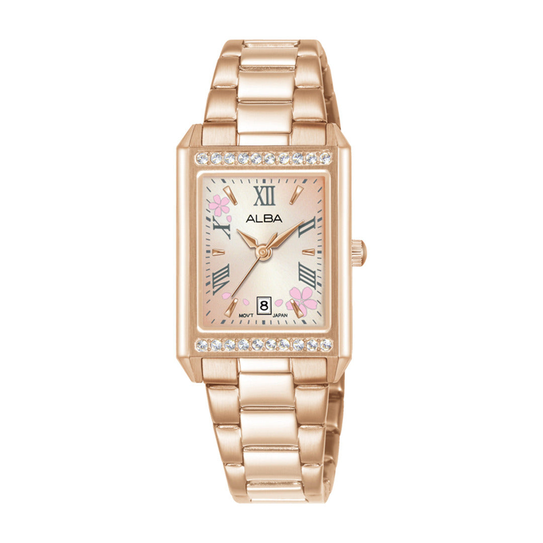 Alba AH7EZ8X1 Rose Gold Dial Women&