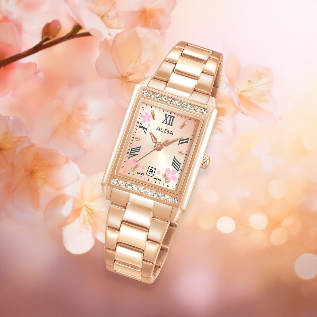 Alba AH7EZ8X1 Rose Gold Dial Women&