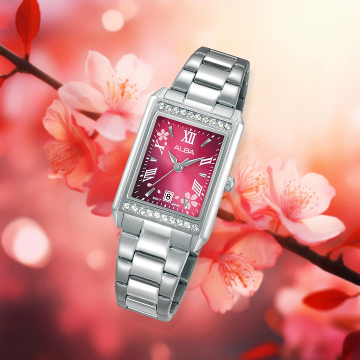 Alba AH7FA5X1 Red Gradiation Dial Women&
