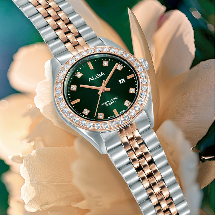 Alba AH7FD6X1 Green Dial Women&
