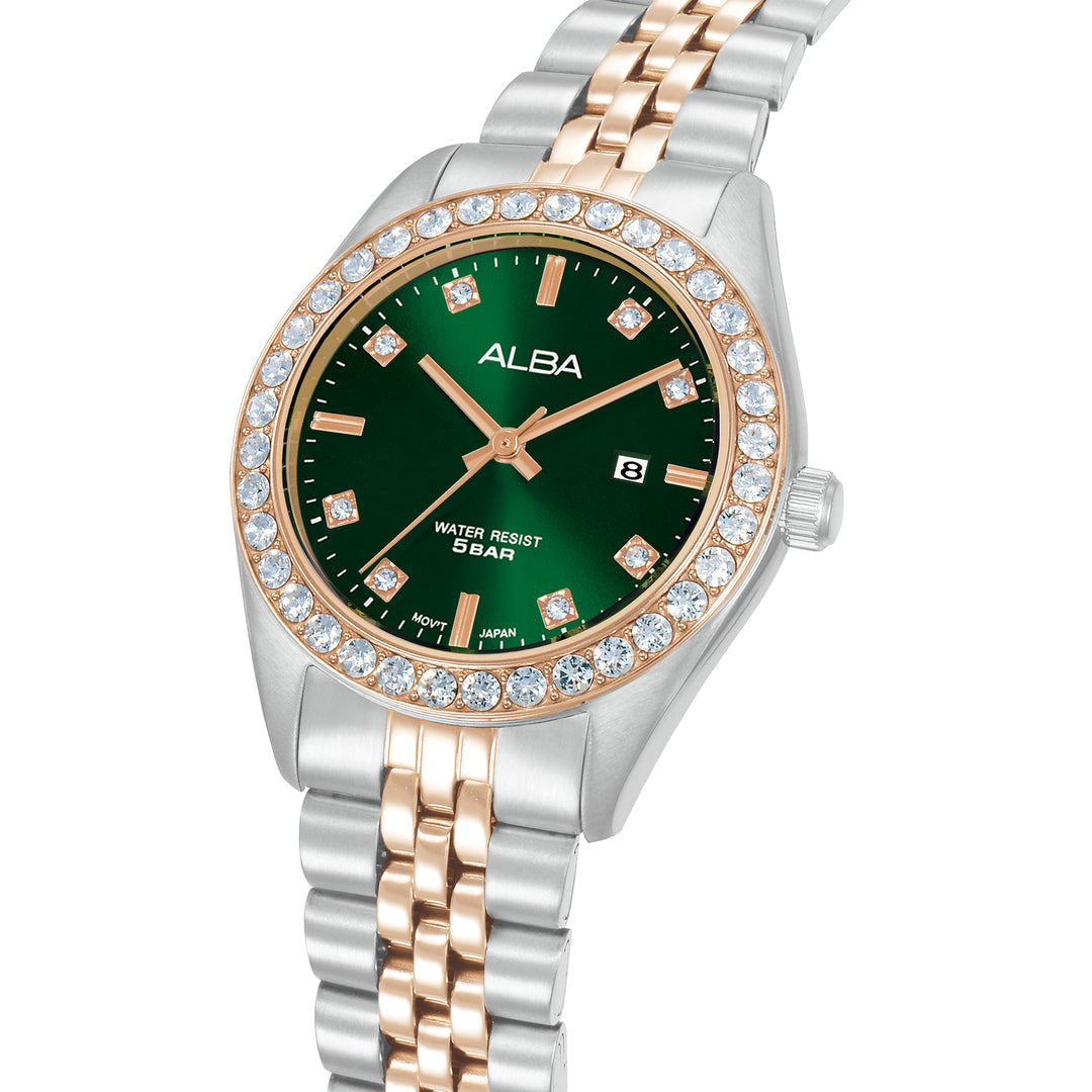Alba AH7FD6X1 Green Dial Women&