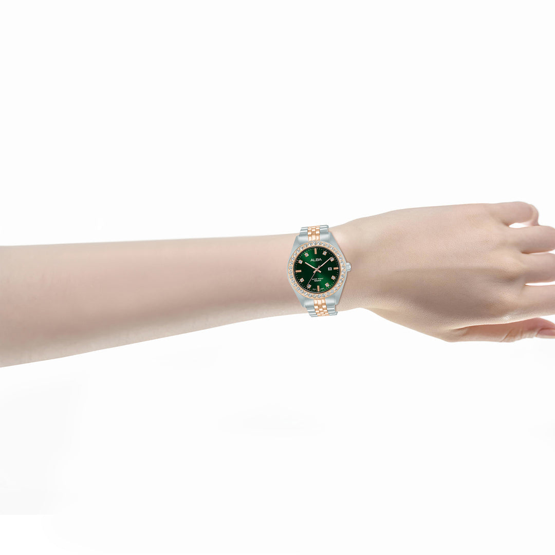 Alba AH7FD6X1 Green Dial Women&