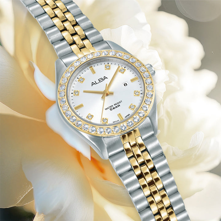 Alba AH7FD8X1 White Dial Women&