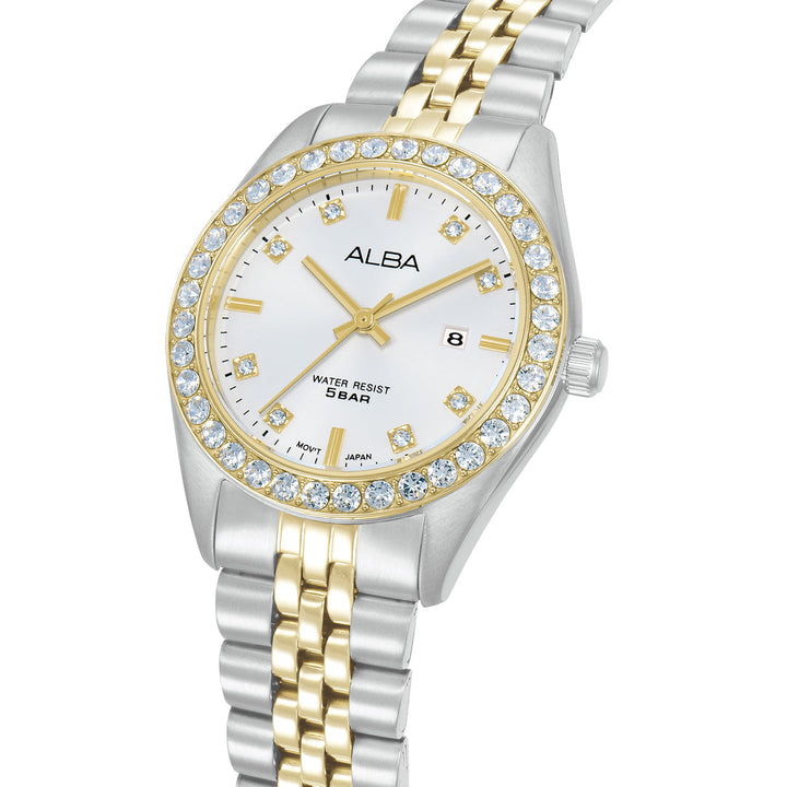 Alba AH7FD8X1 White Dial Women&
