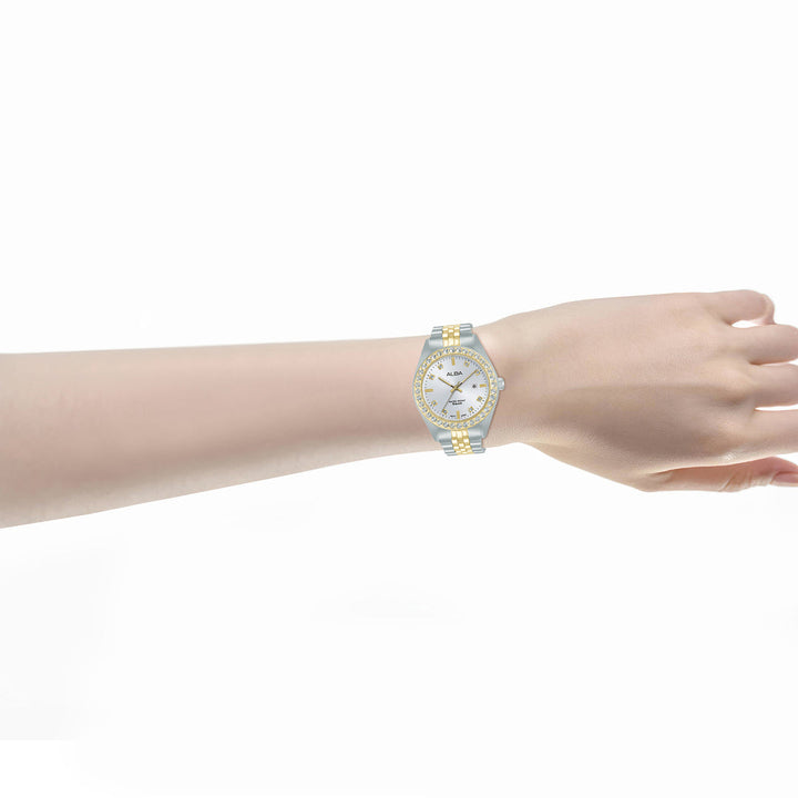 Alba AH7FD8X1 White Dial Women&