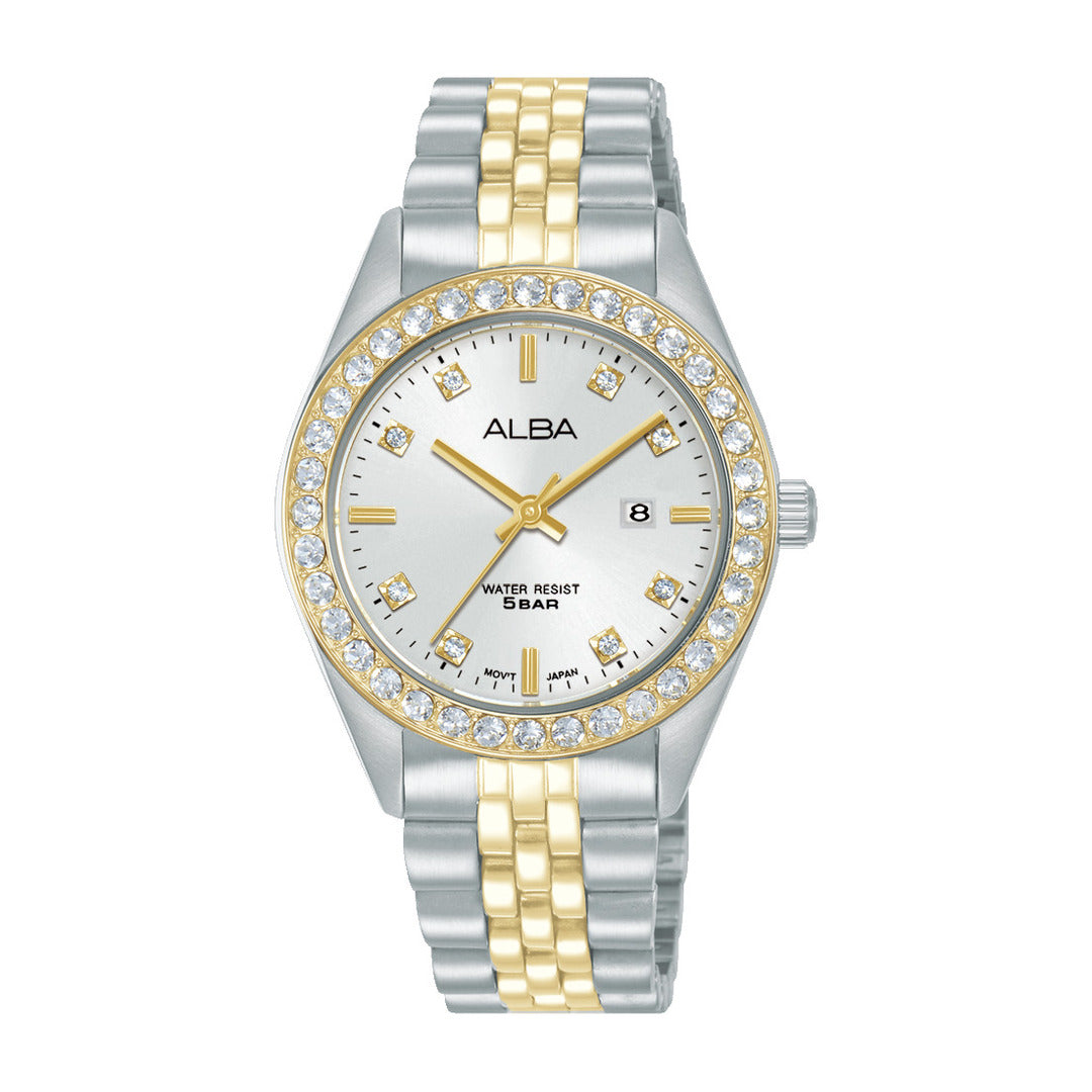 Alba AH7FD8X1 White Dial Women&