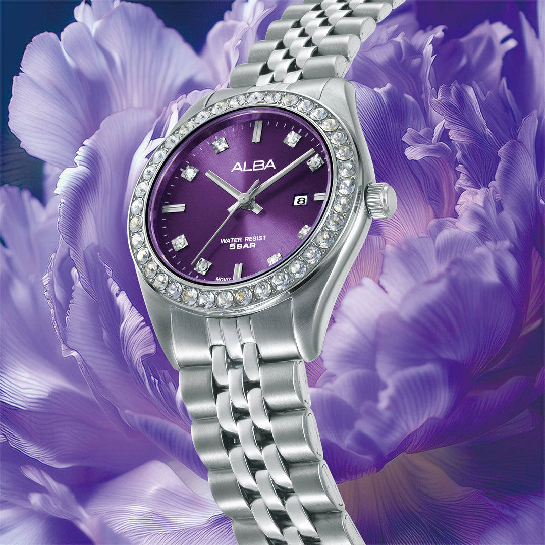 Alba AH7FE3X1 Purple Dial Women&