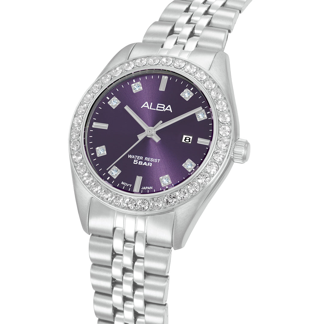 Alba AH7FE3X1 Purple Dial Women&