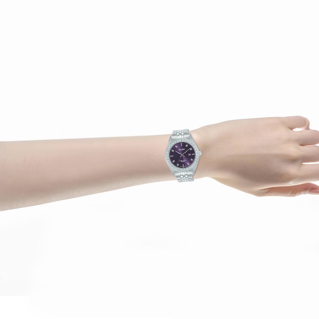 Alba AH7FE3X1 Purple Dial Women&