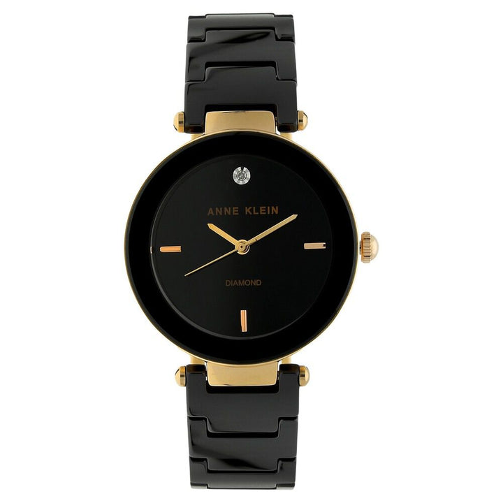 Anne Klein Quartz Analog Black Dial Ceramic Strap Watch for Women
