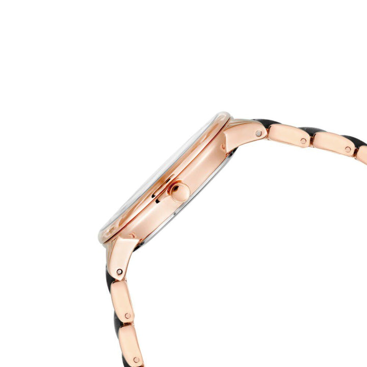 Anne Klein Quartz Analog Black Dial Metal Strap Watch For Women