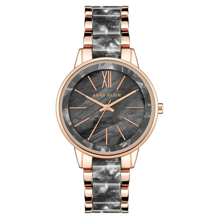 Anne Klein Quartz Analog Grey Dial Plastic Strap Watch for Women NEAK1412GYRG